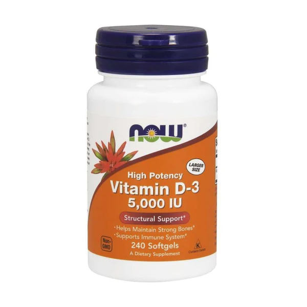 Now Vitamin D3 5000 IU Caps 120's NETT