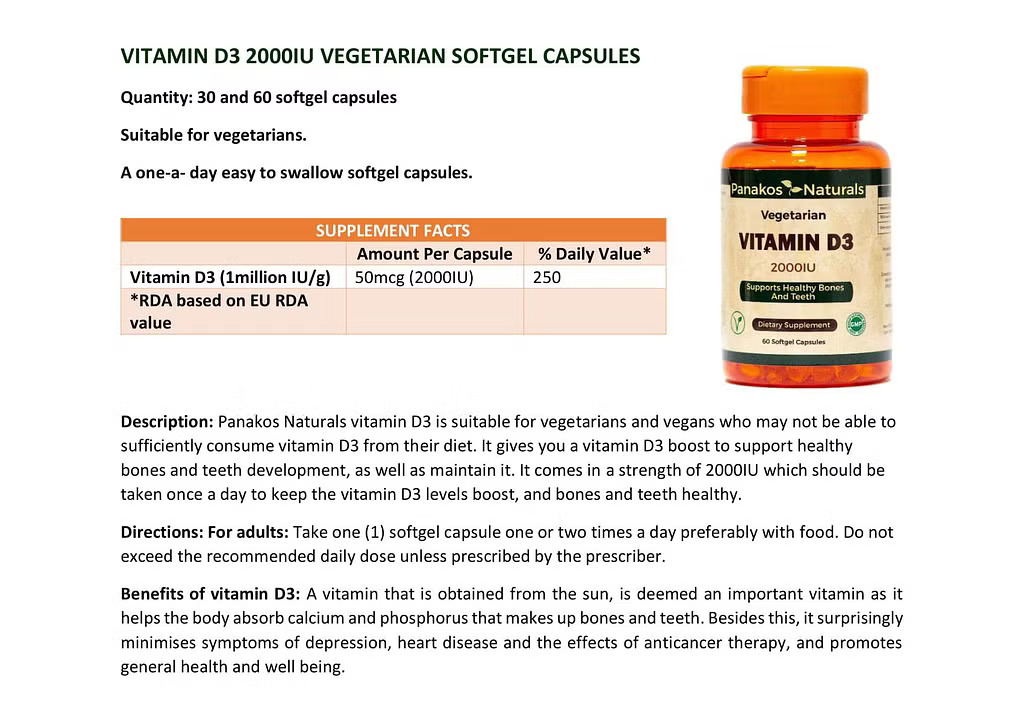 PN Vitamin D3 2000iu 60's NETT
