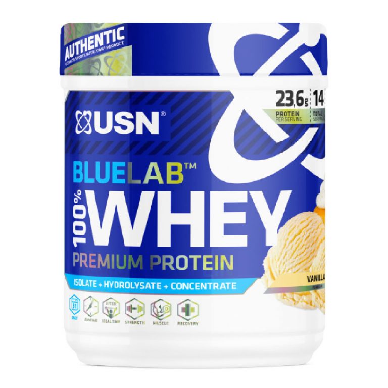 USN BLUE LAB 100% PREMIUM WHEY STRAW VANILLA 454G