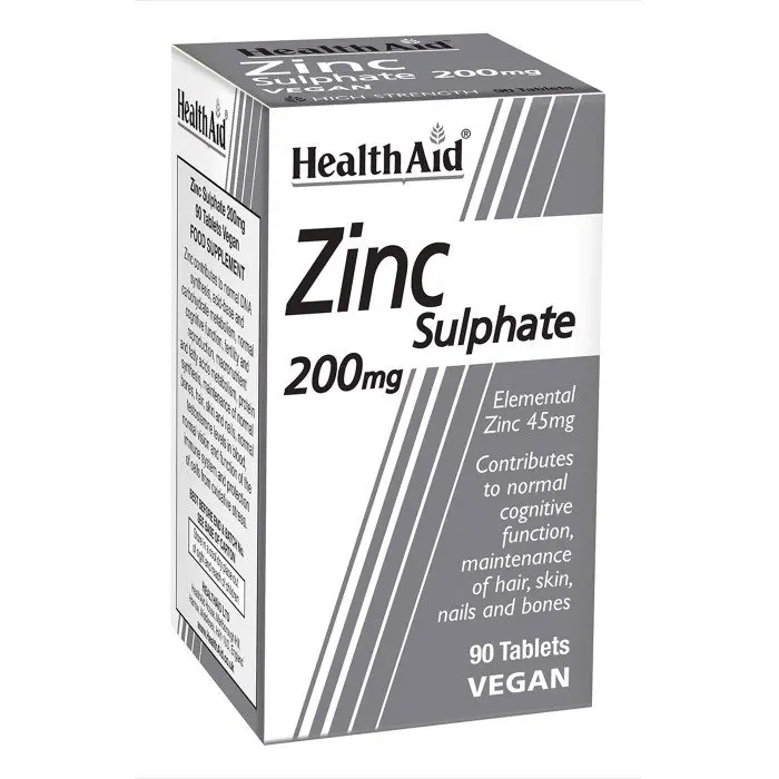 Health Aid Zinc Sulphate 200mg Tabs 90's