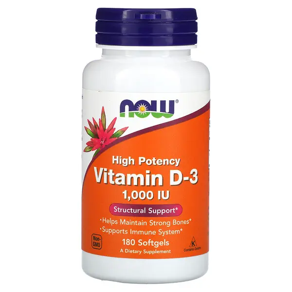 Now Vitamin D3 1000 IU Caps 180's NETT